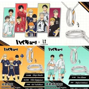 Bandai | New Haikyuu!! Kozume Kenma Kotaro Bokuto Hinata Shoyo 2D Collarbone Chain Anime Peripheral Fashion Cartoon Cosplay Necklace Gift