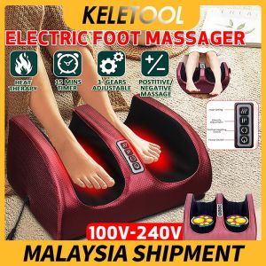 Electric Foot Massager Kneading Deep Tissue Relax Heated Roll Legs Feet Relief Fatigue Foot Massage Machine