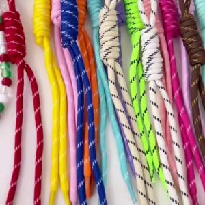 1/5pcs 22cm Colorful Striped Handmade Braided Cord Rope Knot Lanyard for DIY Keychain Bag Charm Pendant Accessories