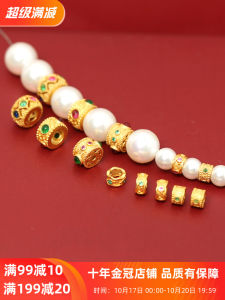 Traditional Gold Handcrafted Engraving S925 Pure Silver Plated Red Green Gem Dragonfly Eye Lucky Bead DIY Bracelet Spacer