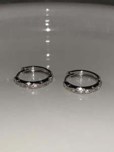 Shiny Four-Pointed Star Earrings Female Simple Elegant Small Audience Design Embedded Diamond Daily Match High-End Feeling Ear Ring