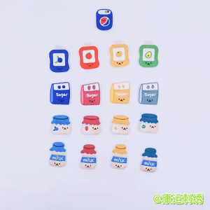 016 Cartoon Decoration Juice Drink Bottle Series DIY Embroidery Patches Sticker/ Ironing Self-adhesive fabric Haberdashery
