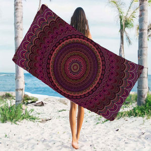 BILIBILI | Deep Magenta Mandala Beach Towels Ultra Lightweight Quick Drying Super Absorbent Summer Essential Fast-Drying Towel for Beach