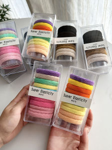 ยางรัดผมสีสันสดใส ยางรัดผมทรงกลมยืดหยุ่นสูงสำหรับผู้หญิง ยางรัดผมแบบหนา ยางรัดผมแบบไม่มีรอยต่อ แฟชั่นใหม่ 2024