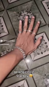 18 cm Lebar Gelang Berlian Wanita Gelang Pria /Gelang Titanium /Fashion Mengkilap Mewah Hip Hop