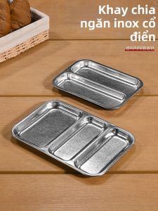 CHUANGGUANJIA | Retro 304 Stainless Steel Snow Gray Multi-compartment Seasoning Dish
