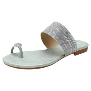 Bohemian Glittery Large Size Flat Sandals Slip-Ons