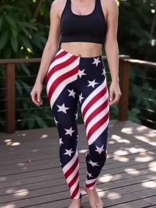 Womens Yoga Pants Gym Leggings High Waisted Elastic Leggings Prints Buttocks Running Fitness Sports Casual Pants Sports Wear