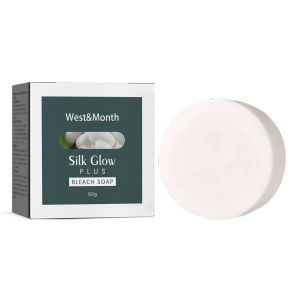 West Month Silk Glow Plus Bleach Soap Lighten Underarm Dullness Brighten Skin Tone Clean Body Skin Moisturizing Shower Soap Skin Removal Care Brighten Dark Spot Face Body Skin Bleaching Skincare Product