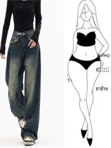 Quần Jeans Ống Thẳng Ôm Dáng Cạp Cao Quần Ống Rộng Ôm Dáng Mùa Thu Đông Quần Jeans Denim Thường Ngày Cho Nữ