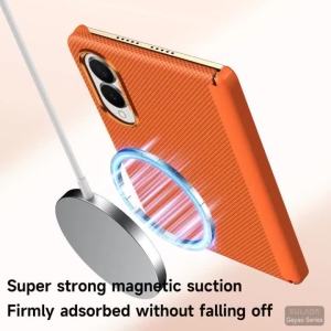 Busines Carbon Fiber Pattern For Magsafe Magnetic Phone Case For Samsung Galaxy Z Fold 8 Ultra 7 Hinge Protection Hard PC Cover