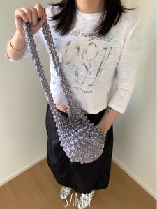 Korean Style Polka Dot Canvas Tote Bag Shoulder Crossbody Bag Large Capacity Commuter Student Class Bucket Shape Polyester