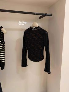 chaqi | French Lace V-Neck Mesh Top