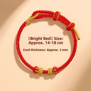 QINGXIANGTAI | Red Rope DIY Charm Bracelet Half Finished