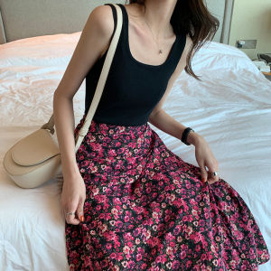 Summer Ice Silk Knitted Small Tank Top Vest I-Shaped Sleeveless Sports Inner Wear Short Bottoming Top Female Summer Outwear Tide