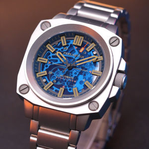 FEELNEVER Đồng Hồ Cơ Nam Bằng Thép Không Gỉ Sang Trọng Chống Nước Đồng Hồ Đeo Tay Tự Động Phát Sáng Thời Trang Mặt Tròn Thông Thường