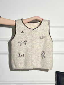 La Chapelle Womens round Neck Sleeveless Knitted Base Shirt Autumn Winter Layering Cardigan Sweater Inner Wear Female Top