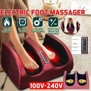 Electric Foot Massager Heating Therapy Hot Compression Shiatsu Kneading Roller Muscle Relaxation Pain Relief Foot Spa Machine