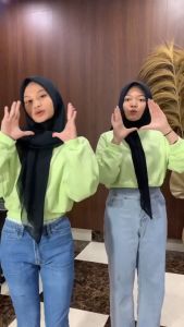 Oversize Crop Sweater - Sweater Wanita Kekinian Bandung