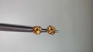 22k 916 gold stud earring- Twisted Nest design solid gold earring-2.30g
