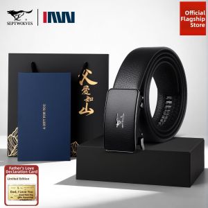 SEPTWOLVES | Business Automatic Buckle Hidden-Style Mens Belt Top-grain Leather