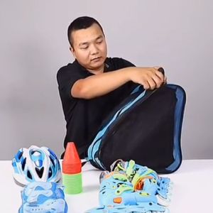 Inline Roller Skate Bag Skating Protective Gear Helmet Storage Bag Large Capacity With 3 Pockets
