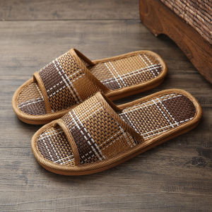 Dép Đi Trong Nhà Mùa Hè Bằng Rơm Tre Đan Cho Nam Và Nữ Đế Mềm Chống Trượt Dép Đi Trong Nhà Bằng Vải Lanh TPV