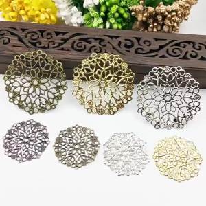 EELHOE | 50PCS Bronze Filigree Flower Connectors Crafts DIY Jewelry Making Accessories