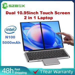 Dual Touch Screen 10.95 Inch Laptop Intel Alder Lake-N N100 Windows 5000mAh Laptop NoteBook