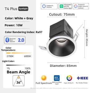 Smart LED Recessed Downlight Dazzle Proof Eye Protection Home Use