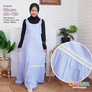 Overall Anak Set Inner Dinara By Cutetrik Terbaru Baju Muslim Anak Cewek Tanpa Jilbab Bahan Soft Denim Kombinasi Katun 30S Adem Halus Tebal Nyaman Dipakai Untuk Ngaji Bepergian Dan Lebaran Ready Size L XL 8 10 12 14 Estimasi Usia 5-15 Tahun Bisa Cod
