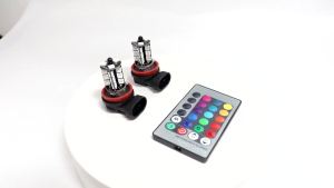 KEVANLY | 2pcs H4 RGB H7 LED Fog Light H8 H11 LED Bulb 5050SMD 9005 HB3 LED HB4 9006 H27 RGB Colorful H1 Bulbs Car Front Fog Lights Remote