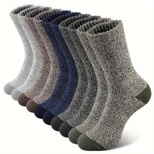 5 Pairs Merino Wool Mid-Calf Socks for Men And Women Winter Thermal Thickened Lined Outdoor Sports Towel Sock For Hiking Camping