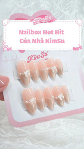 [M205] KimSu Nailbox thiết kế kỷ yếu mắt mèo ánh kim đính nơ