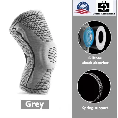 Sensu Knee Protector Knee Support Sports Knee Pads Elasticity Silicone Shock Absorption Spring Support Knee Pad Professional Sports Equipment With Stabilizer Anti -slip Breathability Knee Brace Protect Knees and Reduce Knee Injuries for Running Fitness