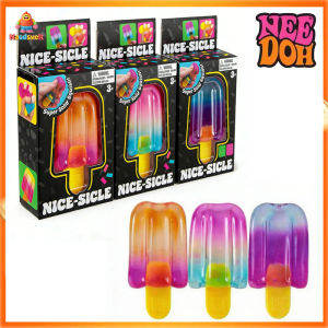 【NeeDoh Nice-SICLE】 Schylling Needoh Popsicle Sensory Fidget Toy NeeDoh Rainbow Ice Cream Squishy Toy Sensory Squeeze Toy Stress Relief Anxiety Sensory Tool nee doh Boy Girl Toy For Kids And Adults needoh gumdrop needoh color changing 