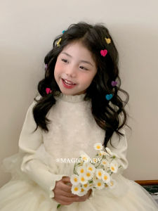 Sweet Heart Shaped Hair Accessories for Girls Baby Hair Ties Clips Small Size Colorful Pack of 5 Adorable Childrens Hair Gear