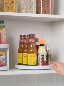 Nordic Rotating Storage Tray Condiment Storage Rack Space Saving Organizers Rack