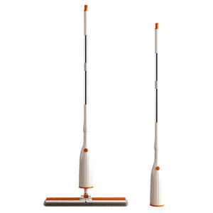 ไม้ถูบิดน้ำแบบหมุน ไม้ม๊อบดันฝุ่น หัวม๊อบ 36 cm รีดพับเก็บในตัว ไม้ถูพื้น+ผ้าม๊อบไมโครไฟเบอร์ ชุดไม้ถูรีดน้ำ ไม้ถูพื้นแบบแบน ทำความสะอาดได้ทุกมุม