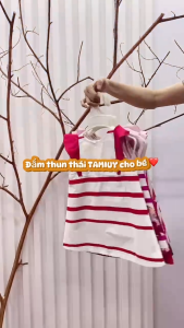 Váy Chữ A Bé Gái Tamiuy - Cotton Mềm Mịn Đính Nơ Nhiều Màu Xinh Xắn Cho Bé Sơ Sinh