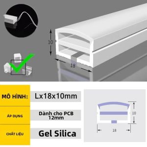 Ống Silicon Chống Nước IP67 Cho Đèn LED Neon Phát Sáng Mặt Trước Ống Gel Dẻo 12V Trang Trí Ngoài Trời Tương Thích Với WS2812B WS2811 WS2815 5050 RGB