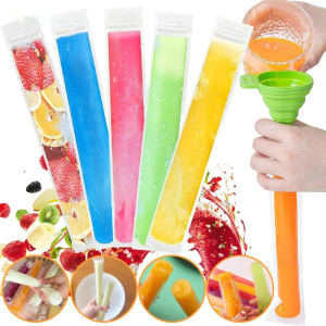 20pcs/Bag Summer Homemade Popsicle Mold Bag Bpa Zipperless Disposable Yogurt Fruit Smoothie Frozen Bag