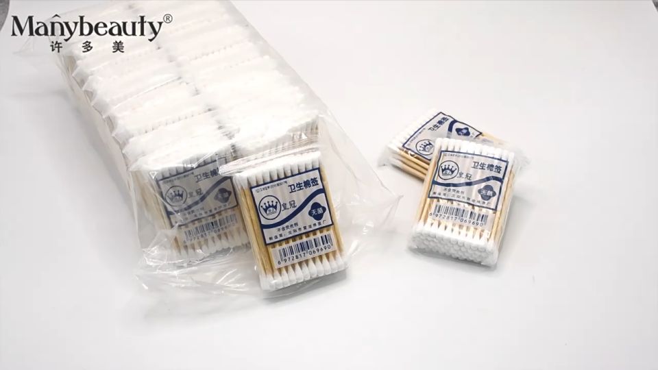 400pcs Double Head Cotton Buds Bamboo Disposable Cotton Swab Wooden Stick Kapas Telinga Makeup Nose Ears Cleaning