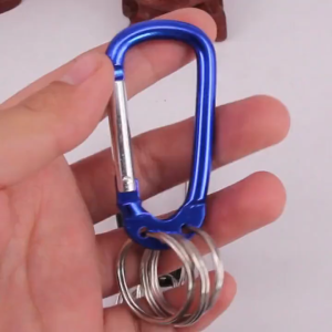 6# Tipe D 3 Slot Karabiner Gantungan Kunci Multifungsi Karabiner Climbing Aluminium Carbiner Gantungan Kunci