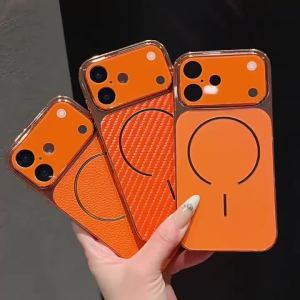 Seconds Change 17ProMax Orange Magnetic Case for Magsafe IPhone 17 Air 16 15 14 13 Pro Max 17Pro 16Pro IPhone17 Soft Phone Cover