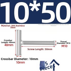 TIANZHUOJINSHU | 304 Stainless T-Bolt T-shaped Screw