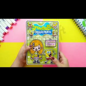 Ngôi nhà giấy spongebob squarepants quiet book 2 - đồ chơi búp bê bóc dán cho bé gái