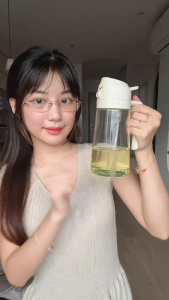 Chai đựng đổ xịt 2 in 1 dầu ăn thủy tinh nắp mở tự động Bình xịt dầu ăn thông minh 2 trong 1 dung tích 470ml