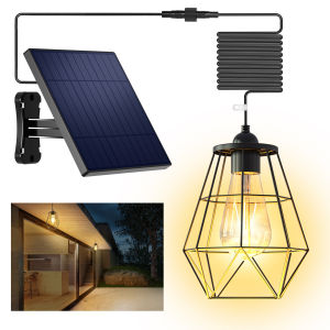 intelamp | Đèn Treo Năng Lượng Mặt Trời Intelamp Solar Shed Light 4000mAh LED Với Dây Cáp 16.4FT Dành Cho Sân Vườn Chòi Nghỉ Chuồng Gà - Đèn Năng Lượng Mặt Trời Treo Ngoài Trời IP65 Có Thể Điều Chỉnh Độ Sáng