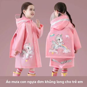 Áo Mưa Chống Nước Dễ Thương Cho Trẻ Em Với Vị Trí Ba Lô Thiết Kế Khủng Long & Kỳ Lân Nylon Áo Mưa Trẻ Em Áo Khoác Poncho Đa Năng Áo Mưa Sinh Viên Bé Trai Và Bé Gái